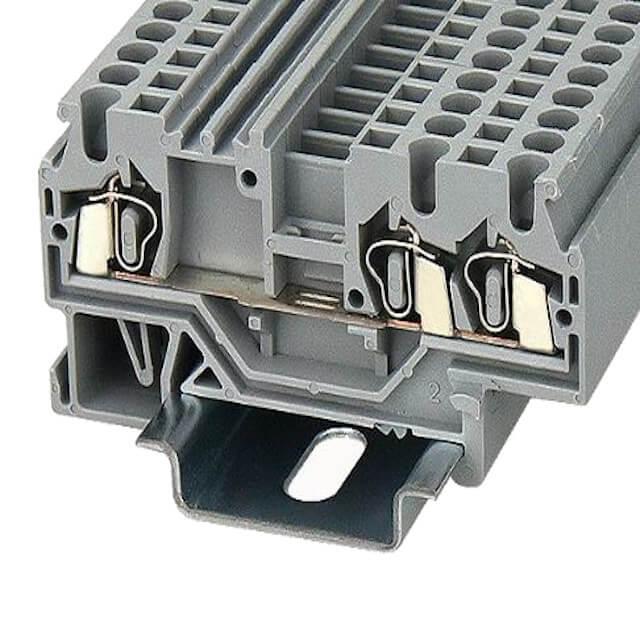 DIN RAIL T.B.2.5mm² SPRING-CAGE BLACK 1IN2OUT - WS2.5-TW-01P-13-100AH