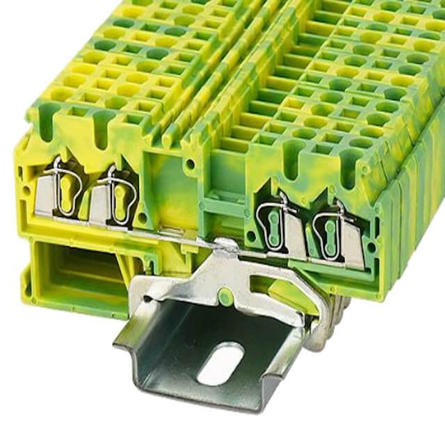 DIN RAIL T.B.5MM SPRING-CAGE GREEN-YELLOW 2IN2OUT - WS2.5-QU-PE-01P-1C-100AH