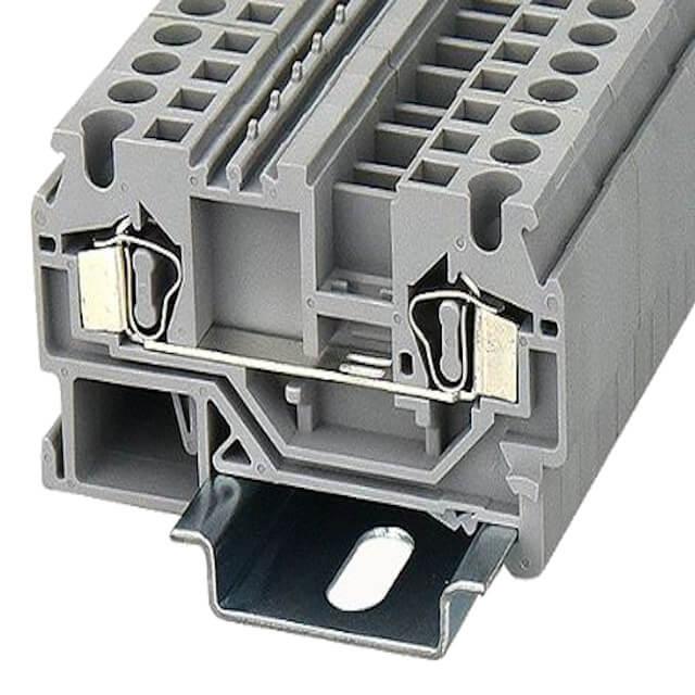 DIN RAIL T.B.4mm² SPRING-CAGE GRAY - WS4-01P-11-100AH