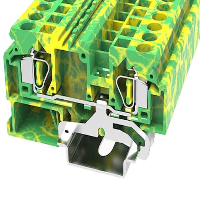 DIN RAIL T.B.6mm² SPRING-CAGE GREEN-YELLOW - WS6-PE-01P-1C-00AH