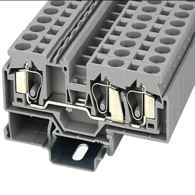 DIN RAIL T.B.10mm² SPRING-CAGE RED 1IN2OUT - WS10-TW-01P-16-00AH