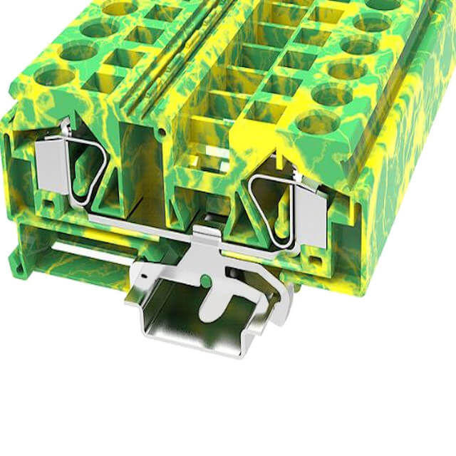 DIN RAIL T.B.12mm² SPRING-CAGE GREEN-YELLOW - WS16-PE-01P-1C-00AH