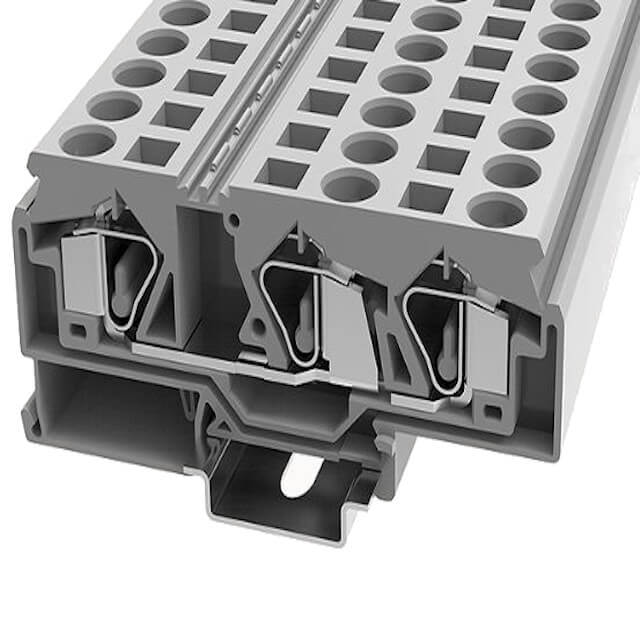 DIN RAIL T.B.12mm² SPRING-CAGE BLACK 1IN2OUT - WS16-TW-01P-13-00AH