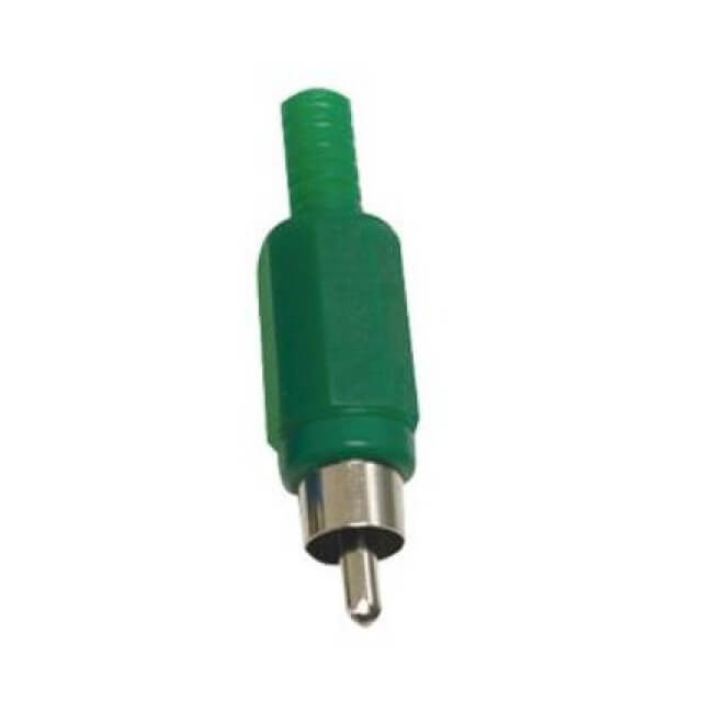 CONNECTOR RCA PHONO PLUG GREEN PLUG Ø3.2 - L-KLS1-RCA-PM01-N-G