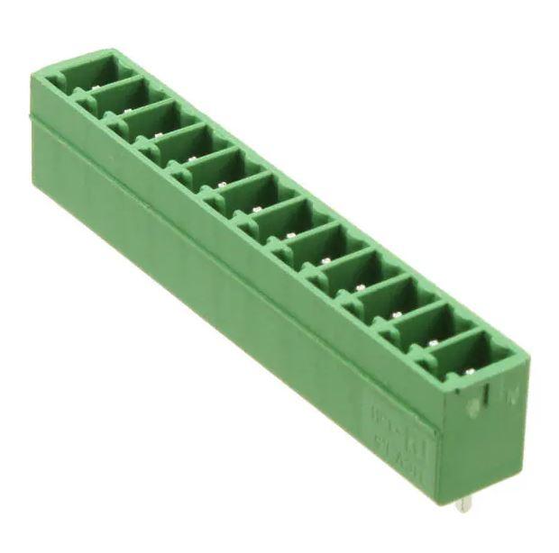 TERM.BLK.3.81MM 12P 180C MALE GREEN PANEL MOUNT