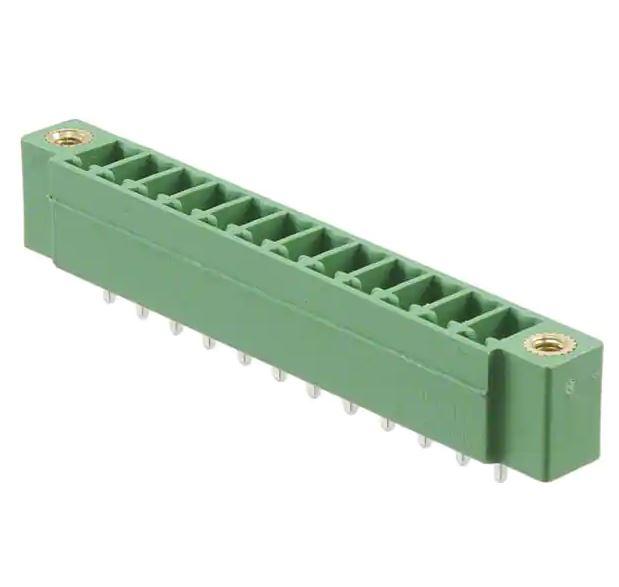 TERM.BLK.3.81MM 12P 180C MALE GREEN PANEL MOUNT