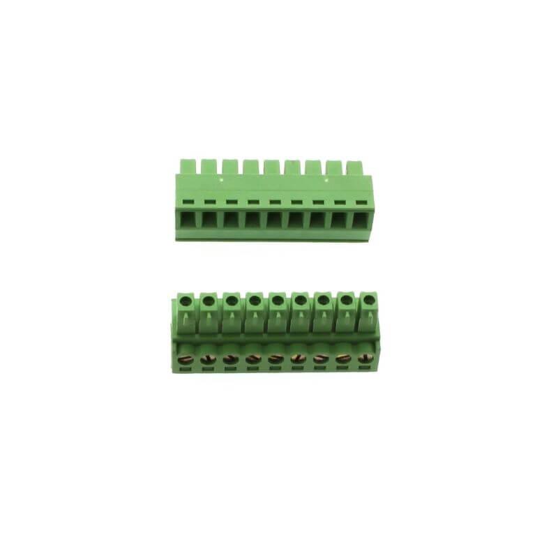 TERM.BLK.3.81MM 9P FEMALE GREEN