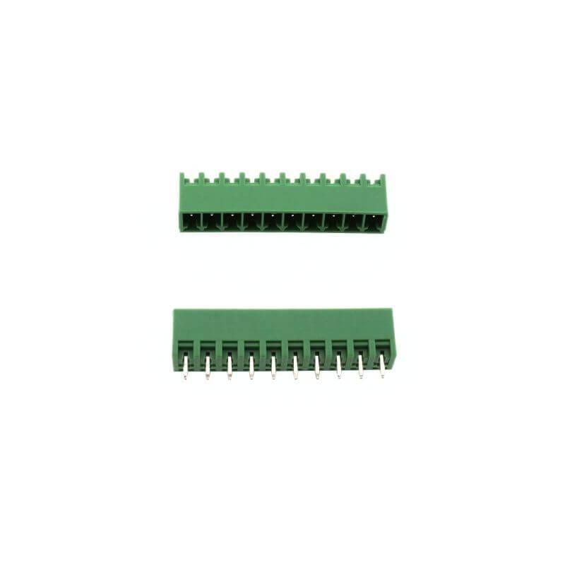 TERM.BLK.3.81MM 10P 180C MALE GREEN CLOSED