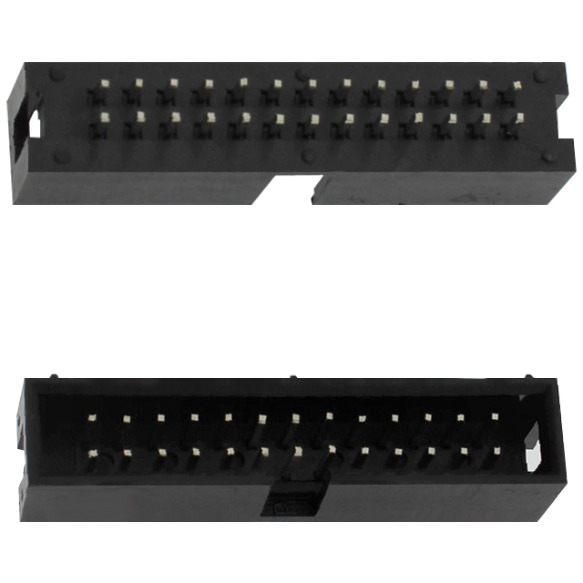 BOX HEADER 26PIN(2x13) 2.54mm THT V/T MALE BLACK - BH-2X13-2.54-S