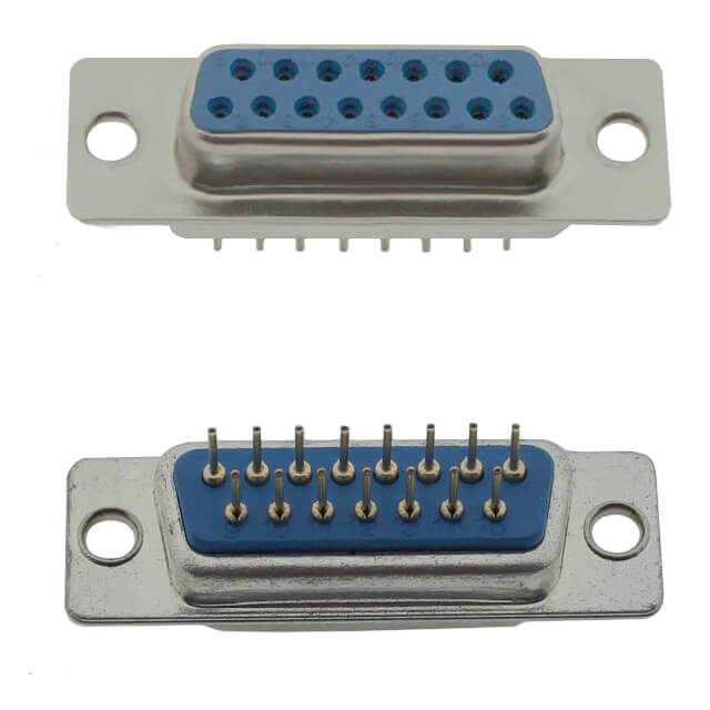 CONNECTOR DSUB 15PIN PCB TYPE 180C FEMALE BLUE - DSUB-15PIN-F-B-PCB