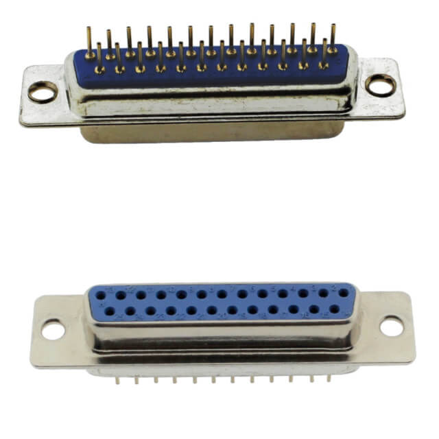 CONNECTOR DSUB 25PIN PCB TYPE 180C FEMALE BLUE - DSUB-25PIN-F-B-PCB