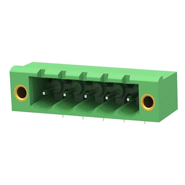 TERM.BLK.5.08MM 5P MALE 90C GREEN SCREW MOUNT - 2EDGRM-5.08-05P-14-100AH