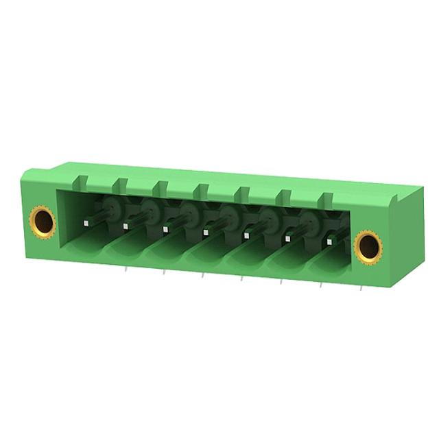 TERM.BLK.5.08MM 7P MALE 90C GREEN SCREW MOUNT - 2EDGRM-5.08-07P-14-100AH