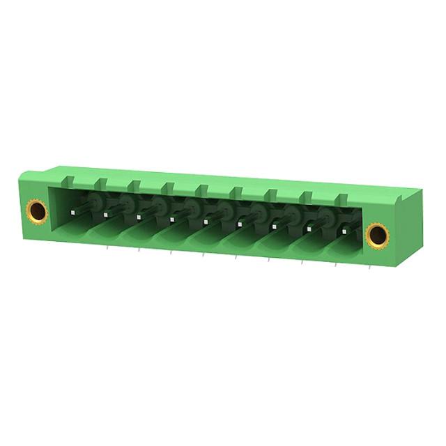 TERM.BLK.5.08MM 9P MALE 90C GREEN SCREW MOUNT - 2EDGRM-5.08-09P-14-100AH