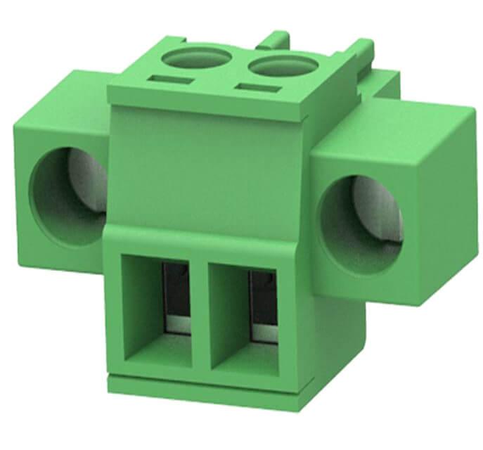 TERM.BLK.3.50MM 2P FEMALE 90C GREEN SCREW MOUNT - 15EDGKM-3.5-02P-14-00AH