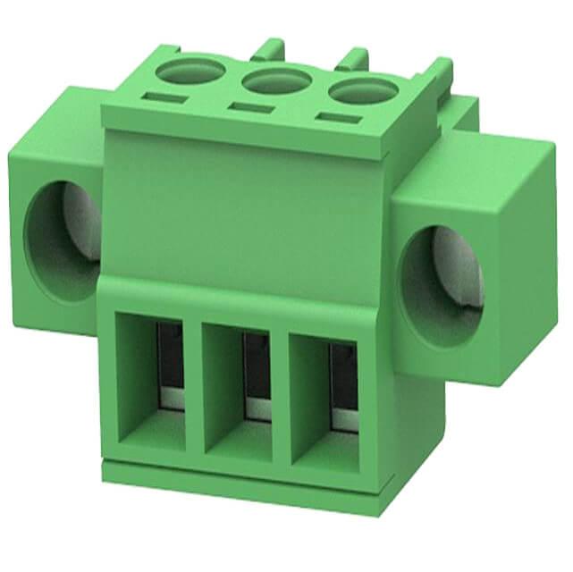 TERM.BLK.3.50MM 3P FEMALE 90C GREEN SCREW MOUNT - 15EDGKM-3.5-03P-14-00AH