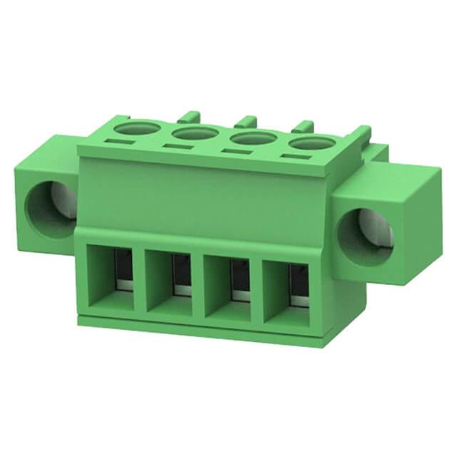 TERM.BLK.3.50MM 4P FEMALE 90C GREEN SCREW MOUNT - 15EDGKM-3.5-04P-14-00AH