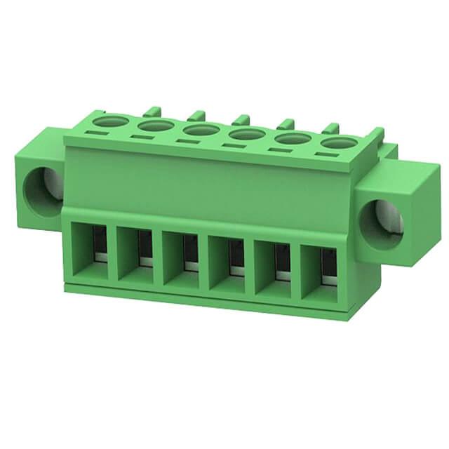 TERM.BLK.3.50MM 6P FEMALE 90C GREEN SCREW MOUNT - 15EDGKM-3.5-06P-14-00AH