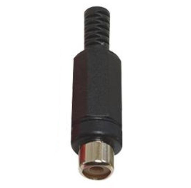 CONNECTOR RCA PLUG BLACK PLUG CABLE DIA 5MM BLACK - L-KLS1-RCA-PF01-N-B