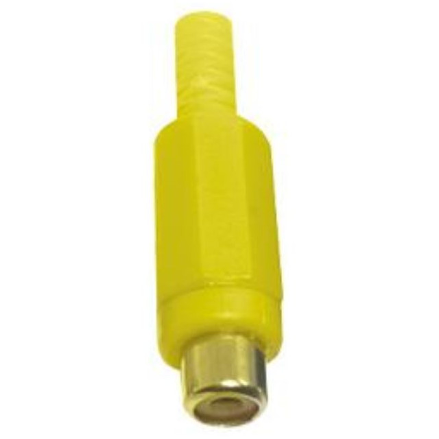 CONNECTOR RCA PLUG BLACK PLUG CABLE DIA 5MM YELLOW - L-KLS1-RCA-PF01-N-Y