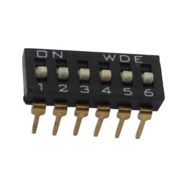 SWITCH DIP 6 Pos. THT V/T - DTH-06