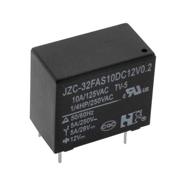 RELAY 5A 12VDC 1 FORM A SPST-NO - JZC-32FAS10DC12V0.2