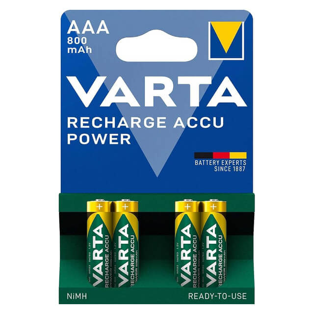 ŞARJLI PİL RECHARGE ACCU POWER 4xAAA 1.2V 800MAH C - ACCU POWER AAA 800 B4