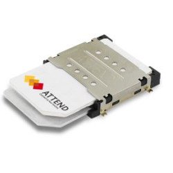 CONN.SIM CARD DUAL PORT PUSH PULL 16PIN H:3.00 - 115H-BA00