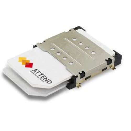 CONN.SIM CARD DUAL PORT PUSH PULL 16PIN H:3.00 - 115H-BA00
