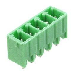 TERM.BLK.3.81MM 5P MALE GREEN PANEL MOUNT