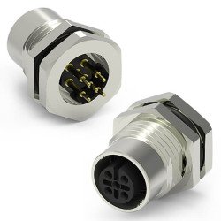 CONN.MICRO JACK 5PIN M12 FEMALE PCB FRONT FASTENED - 216A-05FSF CONN.MICRO JACK 5PIN M12 FEMALE PCB FRONT FASTENED - 216A-05FSF