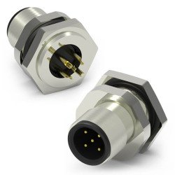 CONN.MICRO JACK 5PIN M12 MALE SOLDER REAR FASTENED - 216A-05MAR CONN.MICRO JACK 5PIN M12 MALE SOLDER REAR FASTENED - 216A-05MAR