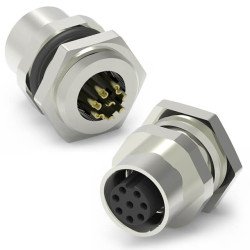 CONN.MICRO JACK 8PIN M12 FEMALE SOLDER REAR FASTEN - 216A-08FAR CONN.MICRO JACK 8PIN M12 FEMALE SOLDER REAR FASTEN - 216A-08FAR