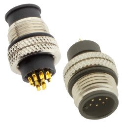 CONN.MICRO PLUG 12PIN M12 MALE OVERMOLD WITH SHELL - 216A-12MO0-01