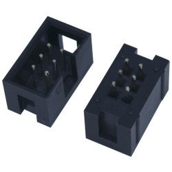 BOX HEADER 6PIN(2x3) 2.54mm THT V/T MALE BLACK BOX HEADER 6PIN(2x3) 2.54mm THT V/T MALE BLACK