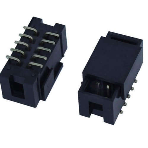 BOX HEADER 10PIN(2x5) 2.54mm SMT V/T MALE BLACK
