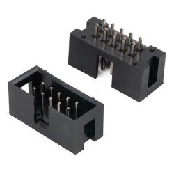 BOX HEADER 10PIN(2x5) 2.54mm THT V/T MALE BLACK