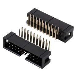 BOX HEADER 20PIN(2x10) 2.54mm THT R/A MALE BLACK