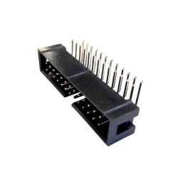 BOX HEADER 26PIN(2x13) 2.54mm THT R/A MALE BLACK
