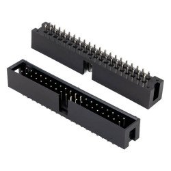 BOX HEADER 40PIN(2x20) 2.54mm THT V/T MALE BLACK