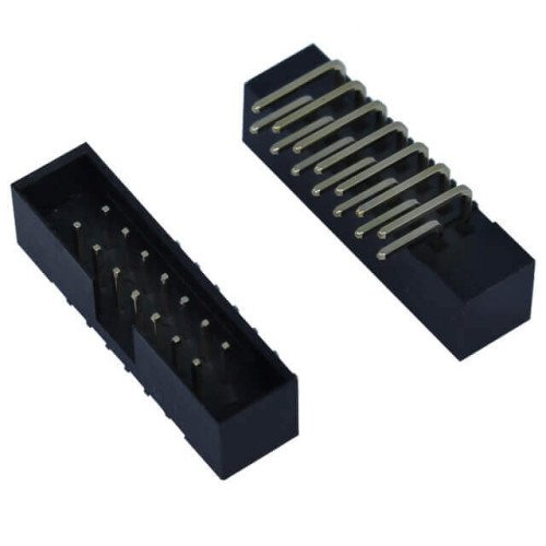 BOX HEADER 14PIN(2x7) 2.00mm THT R/A MALE BLACK