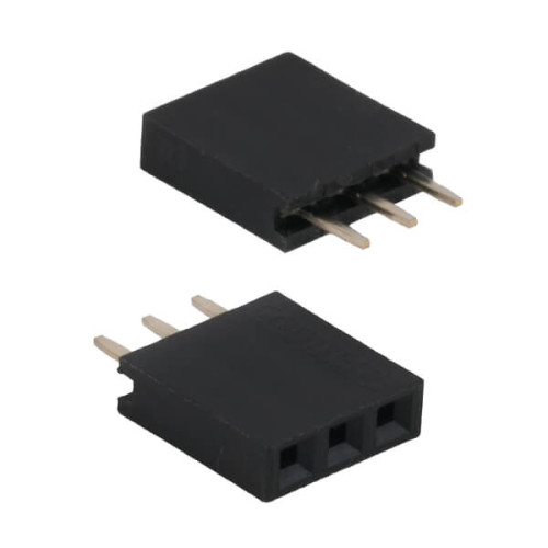 FEMALE HEADER 3PIN(1x3) 2.54mm THT V/T - DS1023-1X3S21 FEMALE HEADER 3PIN(1x3) 2.54mm THT V/T - DS1023-1X3S21