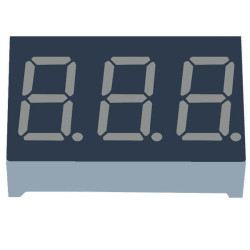 LED DISPLAY 7 SEGMENT 3DIGIT 9.2MM (-) RED - E1-3036-CUR-1-CT