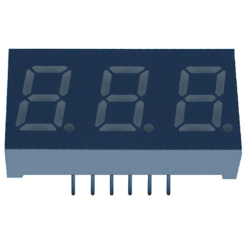 LED DISPLAY 7 SEGMENT 3DIGIT 14.2MM (+) WHITE - E3-3056ASW1-TY-CT