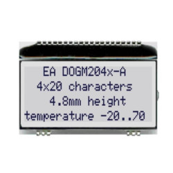 LCD CHARACTER 20X4 FSTN POSITIVE 3.3V - EA DOGM204W-A