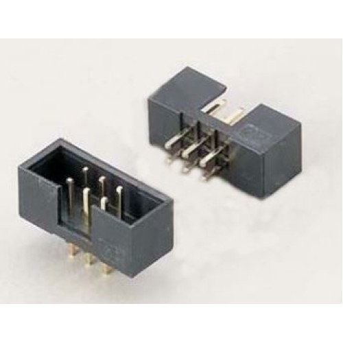 BOX HEADER 10PIN(2x5) 1.27mm THT V/T MALE BLACK