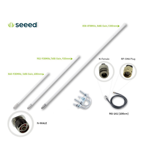 LORA FIBERGLASS ANTENNA 858-878MHz 8dBi 1300mm - SEEED-318020611