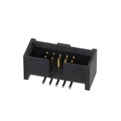 BOX HEADER 10PIN(2x5) 1.27mm THT R/A MALE BLACK 12