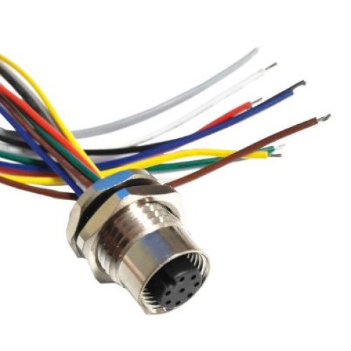 CABLE FEMALE TO WIRE LEAD 8PIN M12A 500MM IP67