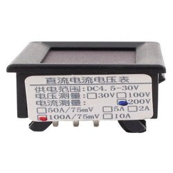 DUAL LED DIGITAL VOLTMETER AMPERMETER DC 100V 10A - VOLTMETER AMPERMETER .28 DUAL LED DIGITAL VOLTMETER AMPERMETER DC 100V 10A - VOLTMETER AMPERMETER .28